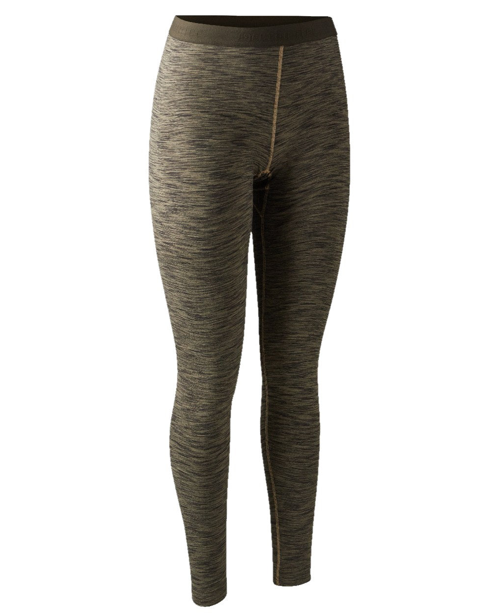 Brown Melange coloured Deerhunter Lady Insulated Leggings on white background