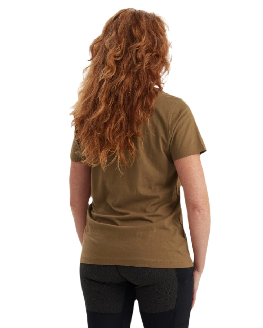 Butternut coloured Deerhunter Lady Logo T-Shirt on white background