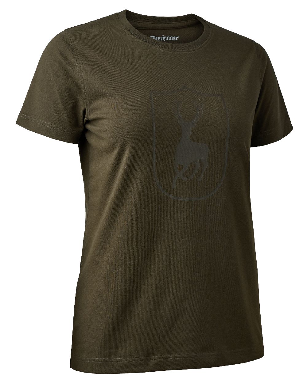 Fallen Leaf coloured Deerhunter Lady Logo T-Shirt on white background