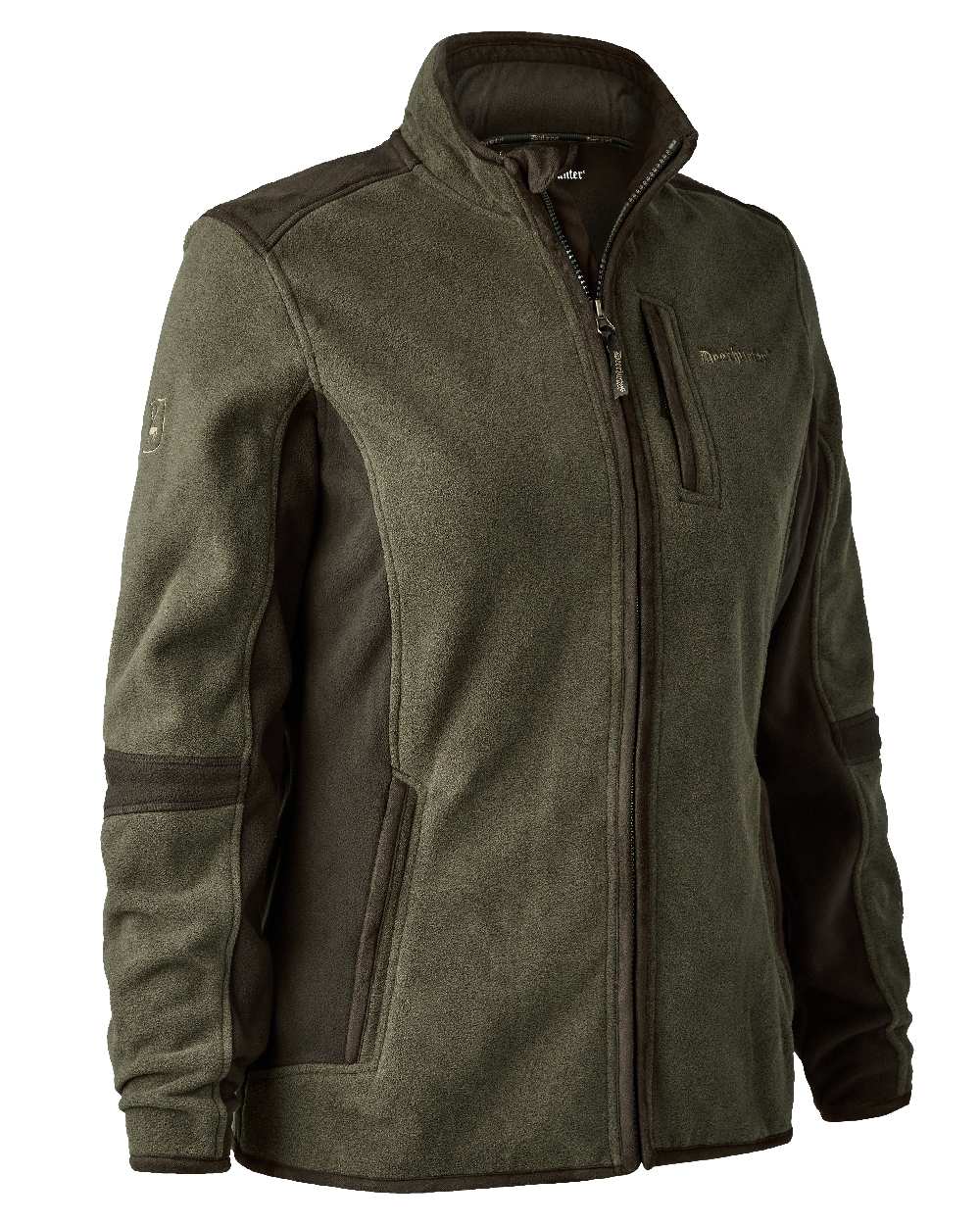Graphite Green coloured Deerhunter Lady Pam Bonded Fleece Jacket on white background
