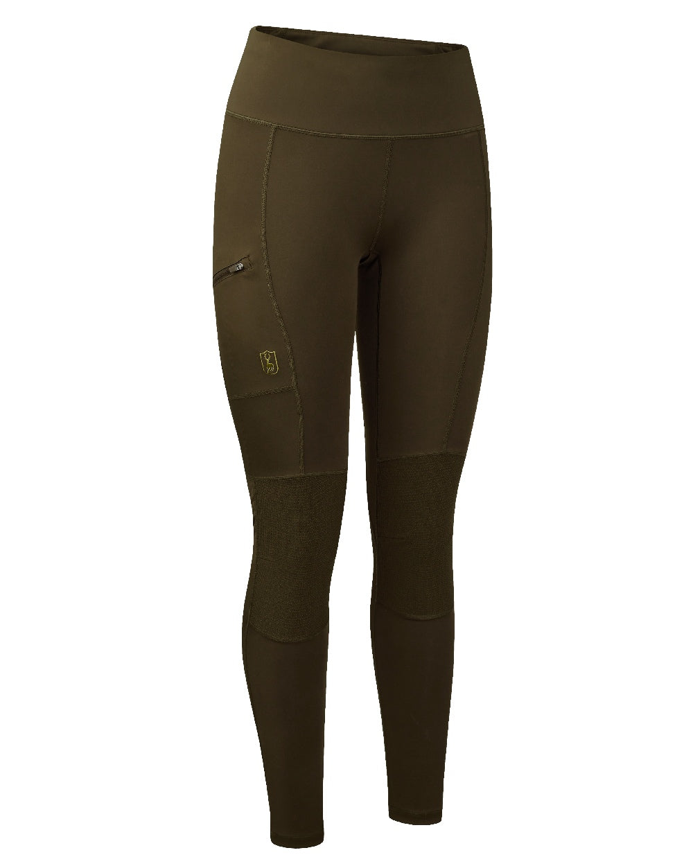Art Green coloured Deerhunter Lady Reinforced Tights on white background