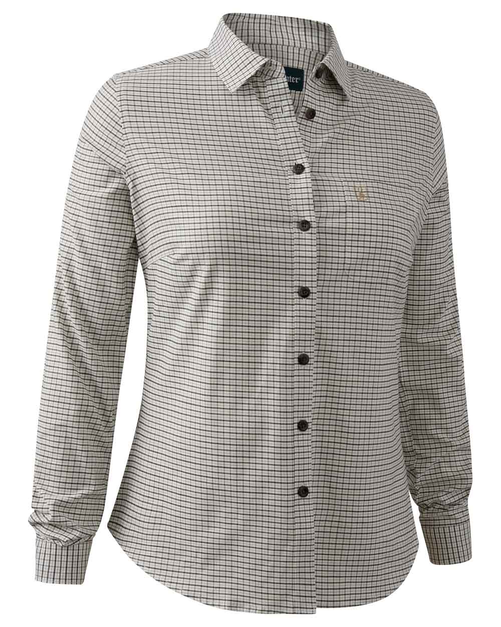 Green Check coloured Deerhunter Lady Sara Shirt on white background