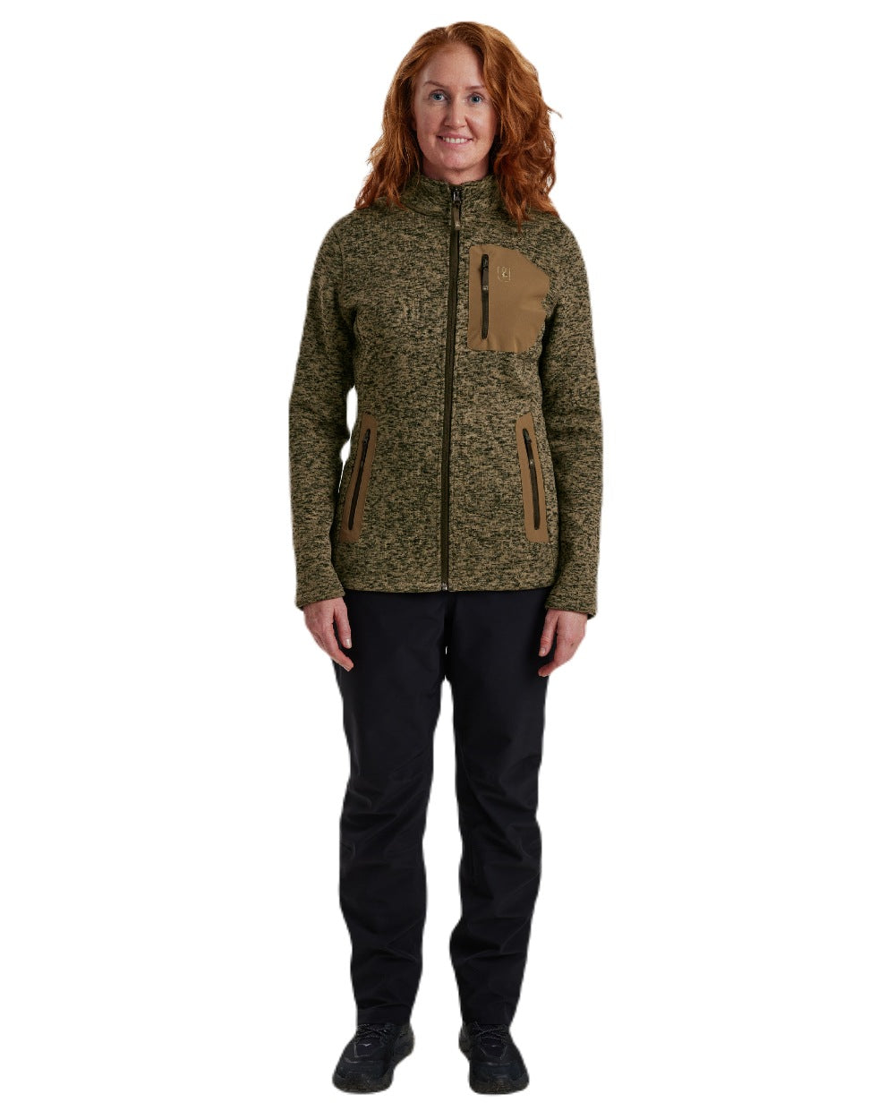 Butternut Melange coloured Deerhunter Lady Sarek Knitted Jacket on white background