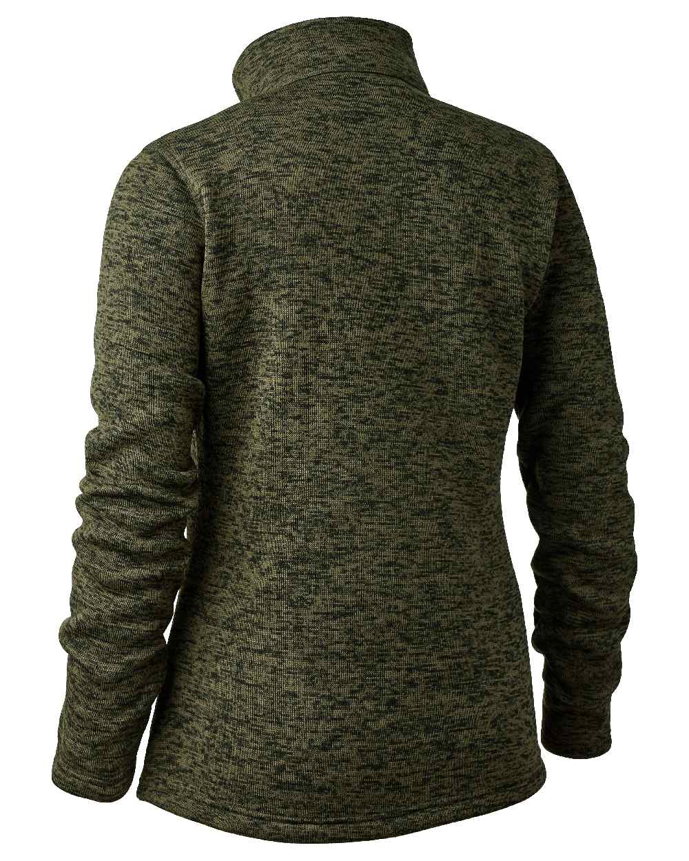 Olive Night Melange coloured Deerhunter Lady Sarek Knitted Jacket on white background