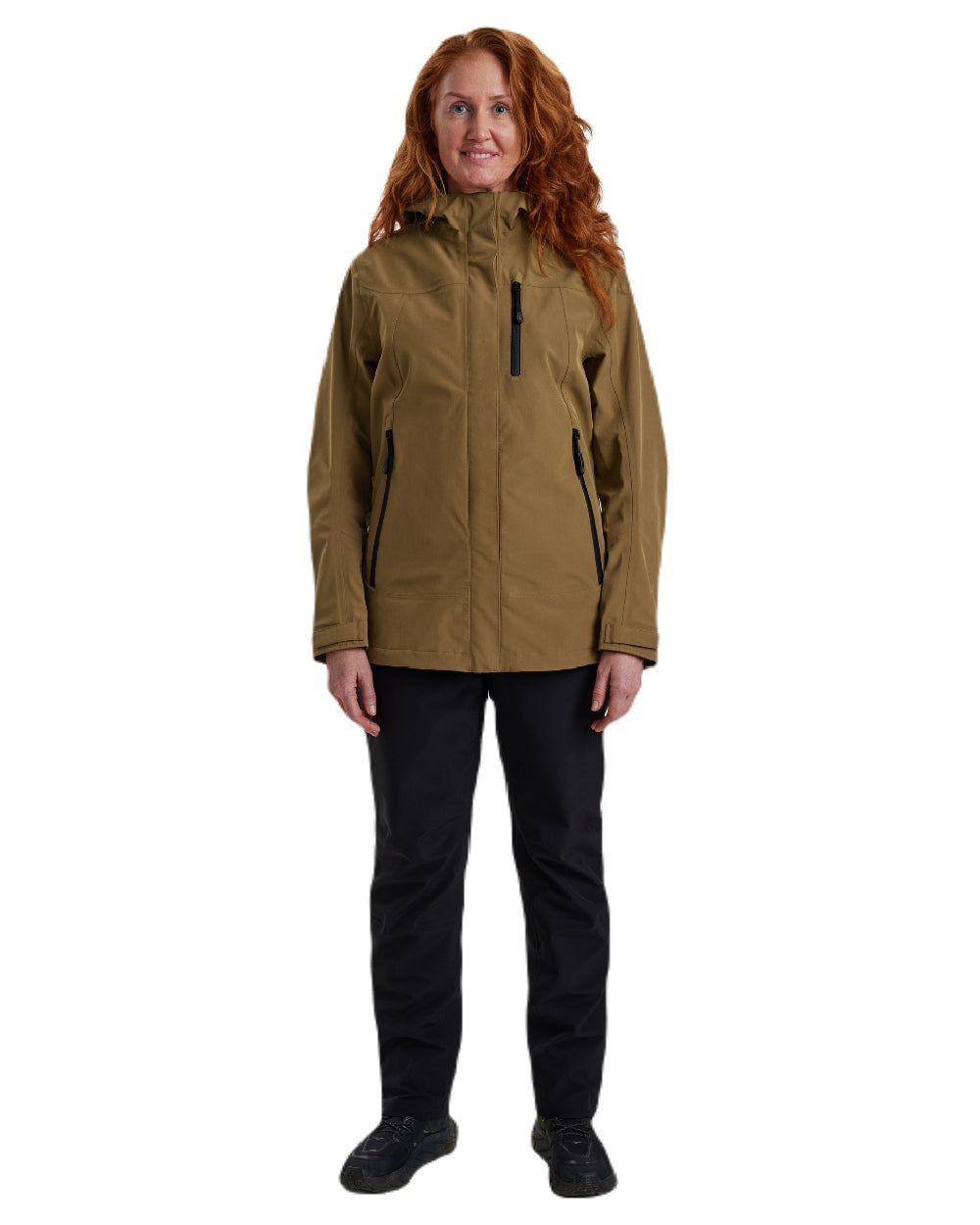 Butternut coloured Deerhunter Lady Sarek Shell Jacket with Hood on white background