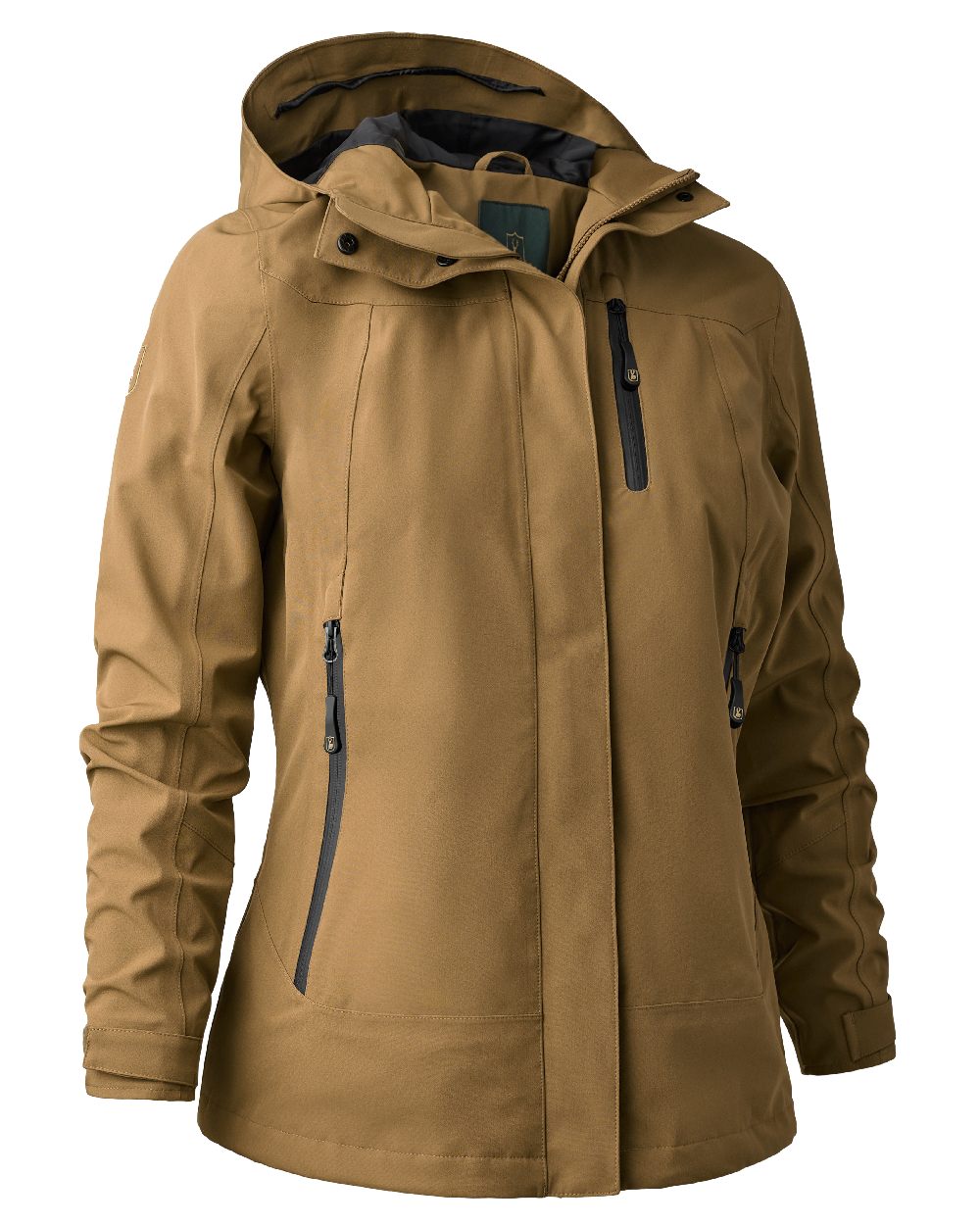 Butternut coloured Deerhunter Lady Sarek Shell Jacket with Hood on white background