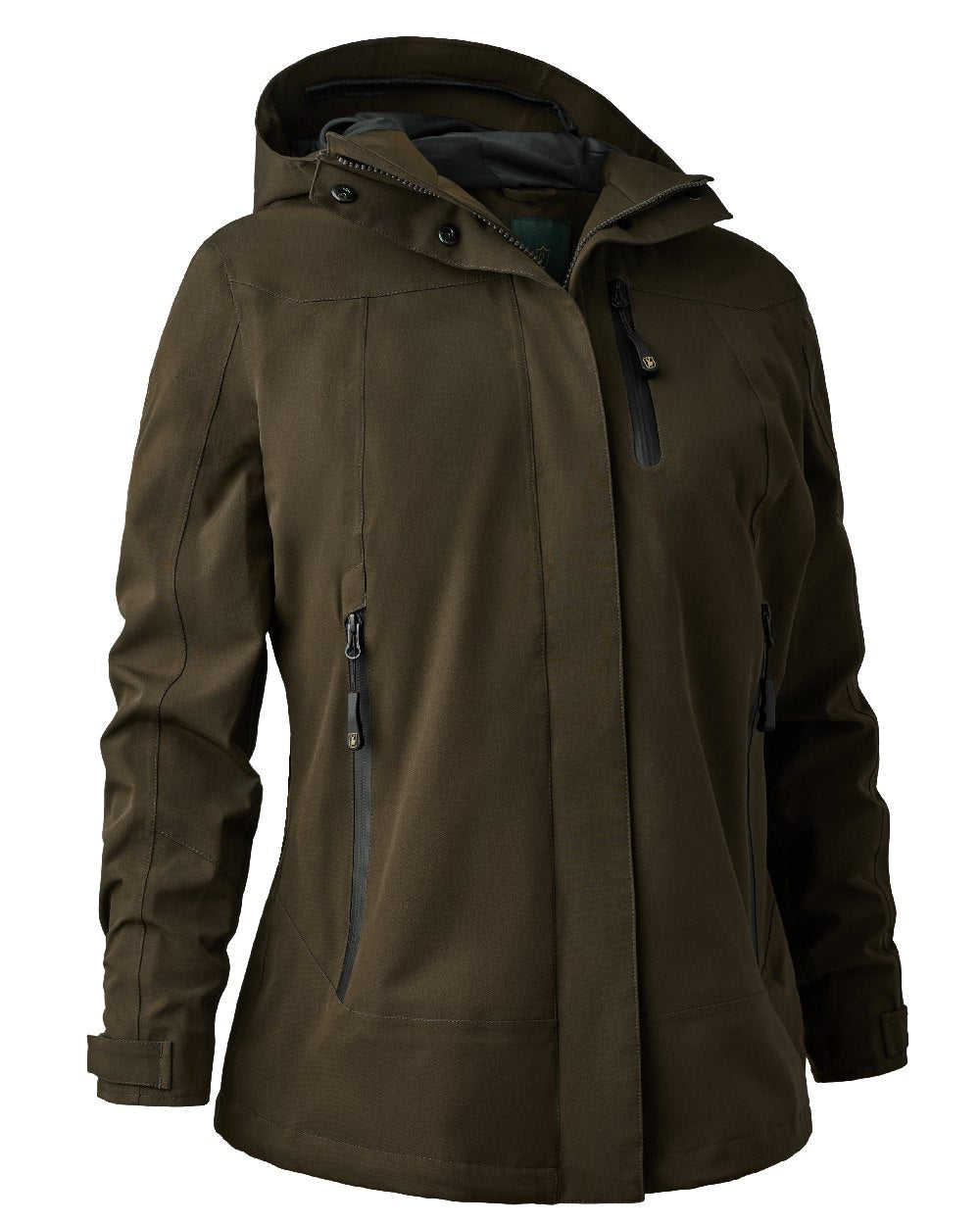 Fallen Leaf coloured Deerhunter Lady Sarek Shell Jacket with Hood on white background