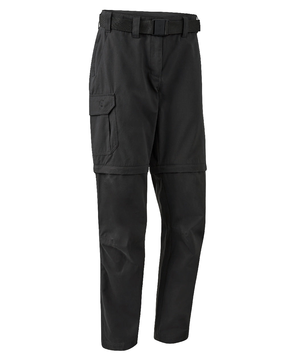 Black Ink coloured Deerhunter Lady Slogen Zip-Off Trousers on white background