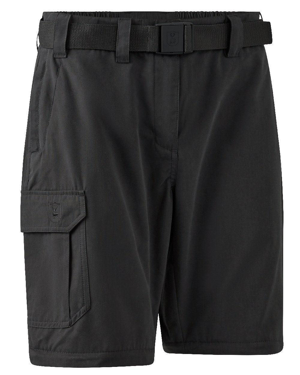 Black Ink coloured Deerhunter Lady Slogen Zip-Off Trousers on white background