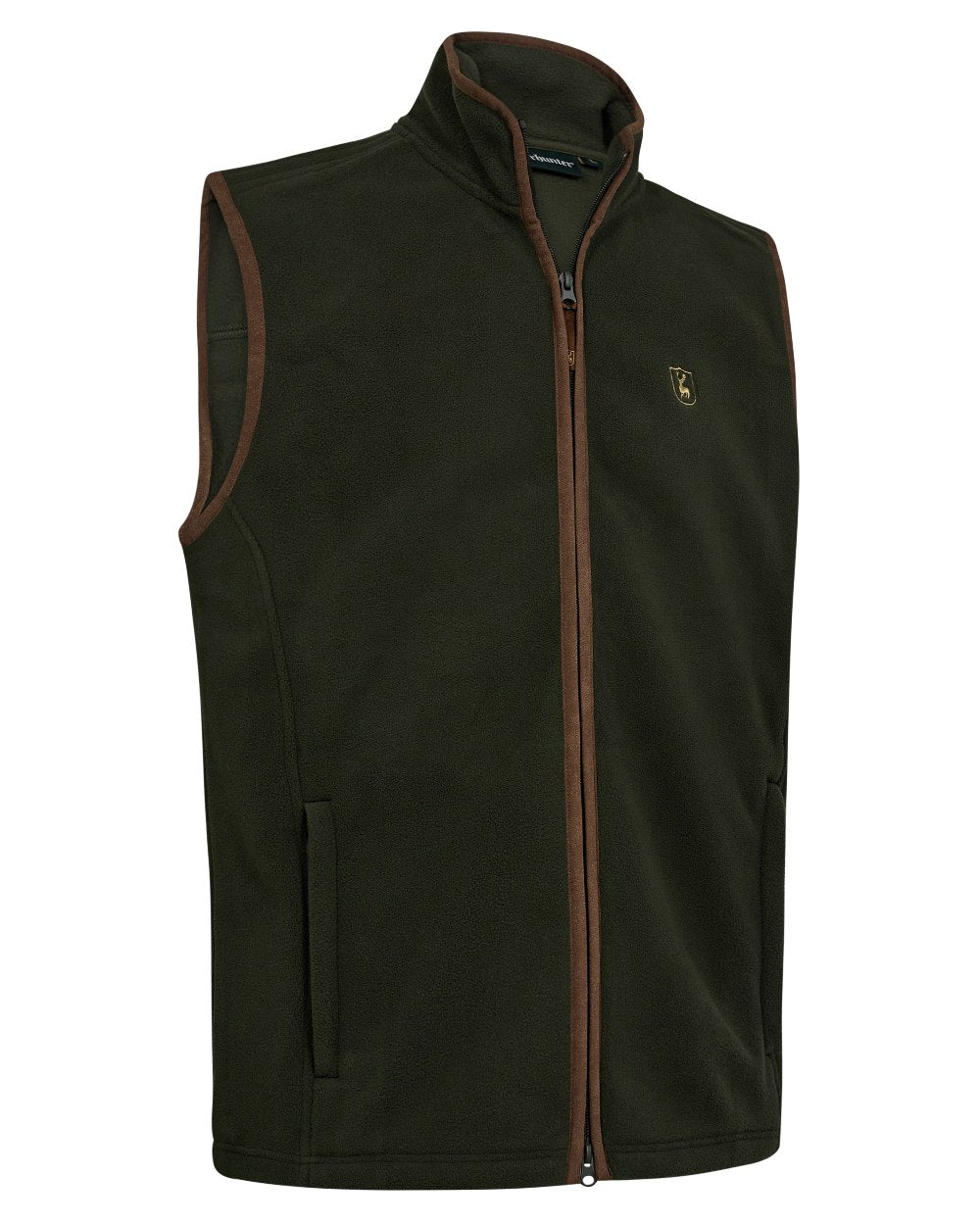Forest Ember coloured Deerhunter Mens Cumbria Fleece Waistcoat on white background