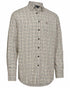 Beige Check coloured Deerhunter Mens Gavin Shirt on white background