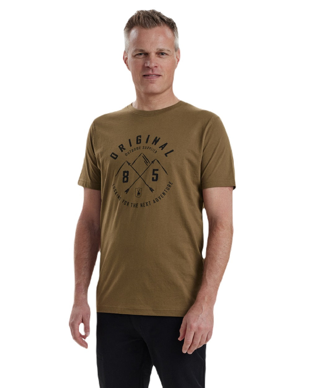 Butternut coloured Deerhunter Nolan T-Shirt on white background