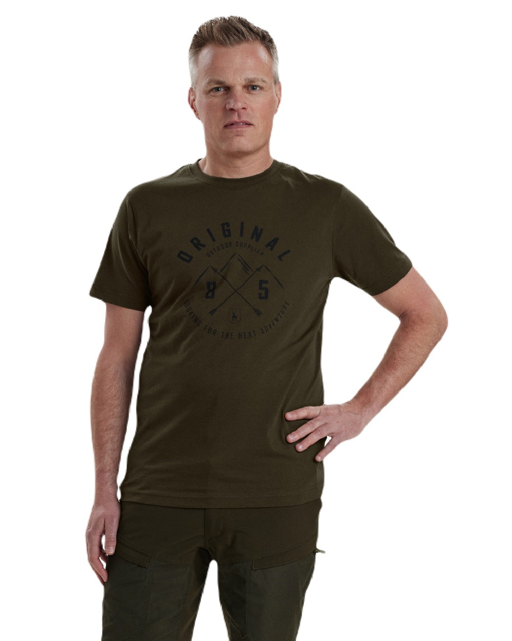 Deep Green coloured Deerhunter Nolan T-Shirt on white background