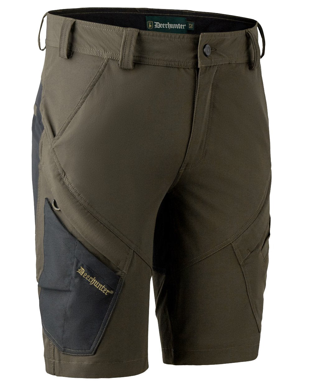Bark Green coloured Deerhunter Northward Shorts on white background