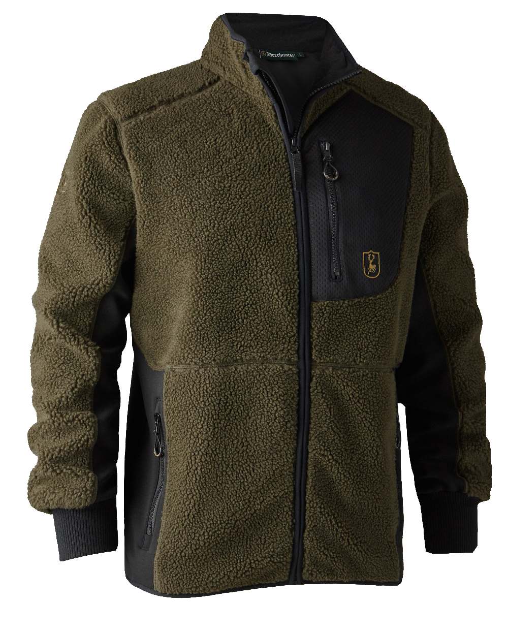 Adventure Green coloured Deerhunter Rogaland Fiber Pile Jacket on white background