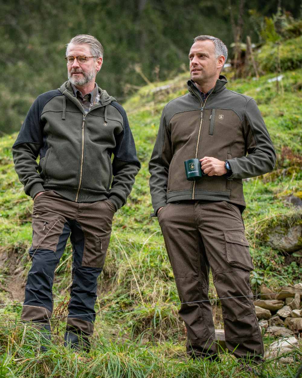Fallen Leaf coloured Deerhunter Rogaland Trousers on forest background