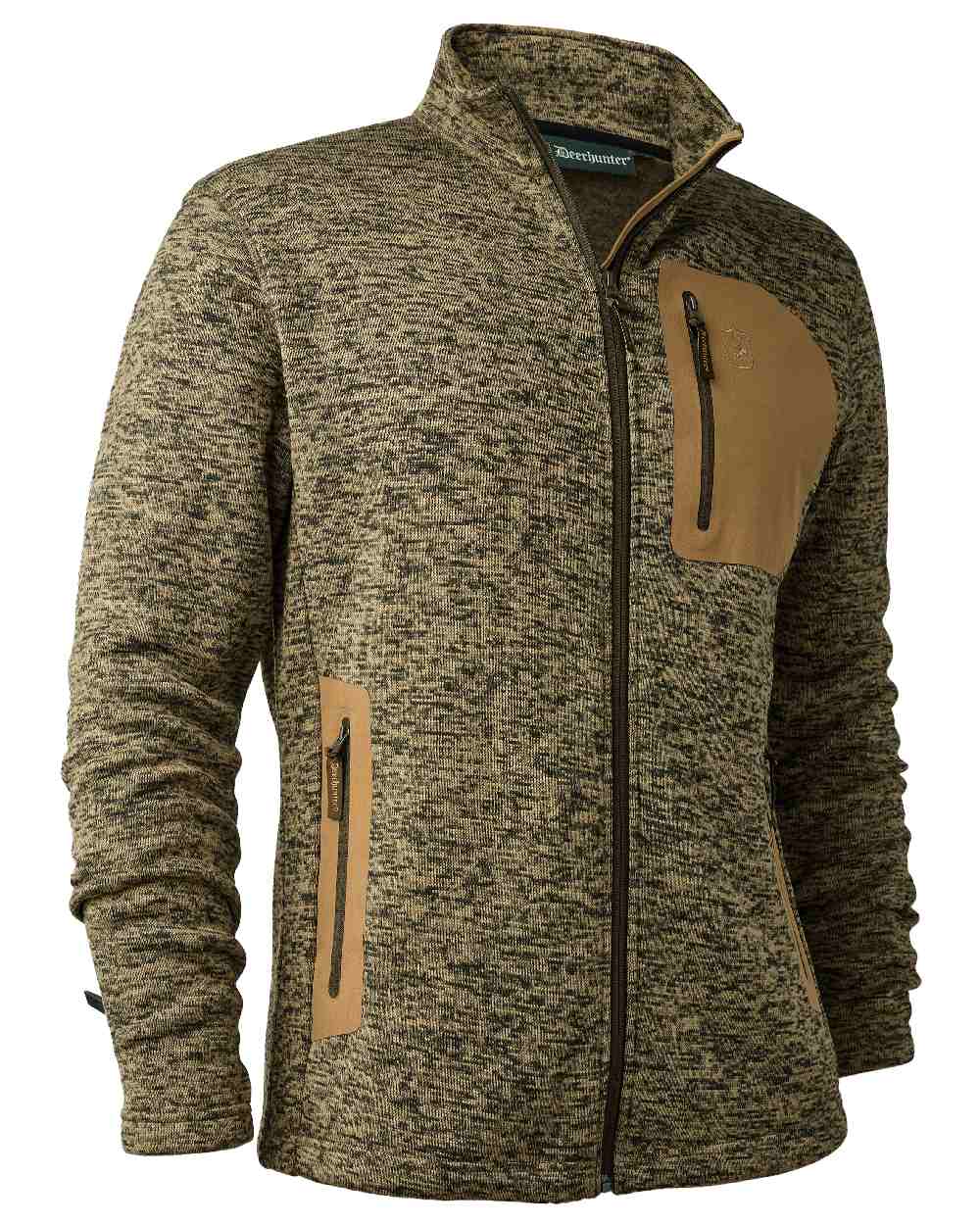 Butternut Melange coloured Deerhunter Sarek Knitted Jacket on white background