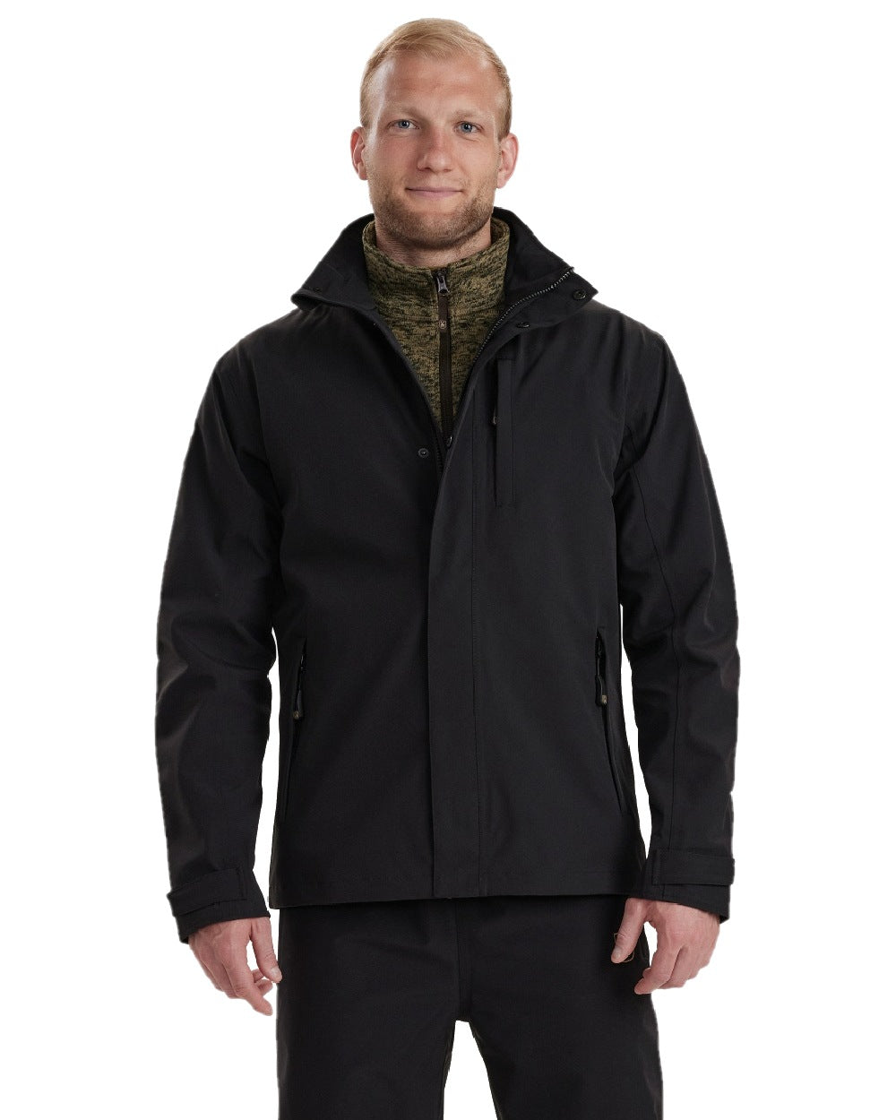 Black coloured Deerhunter Sarek Shell Jacket on white background