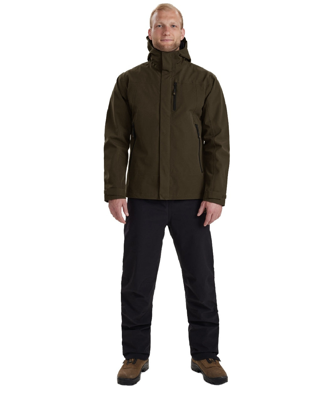 Fallen Leaf coloured Deerhunter Sarek Shell Jacket With Hood on white background
