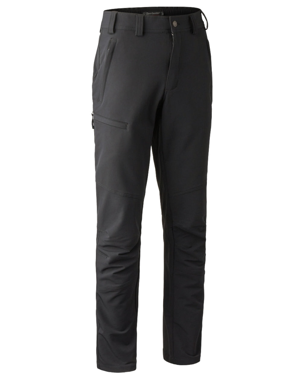 Black coloured Deerhunter Strike Full Stretch Trousers on white background