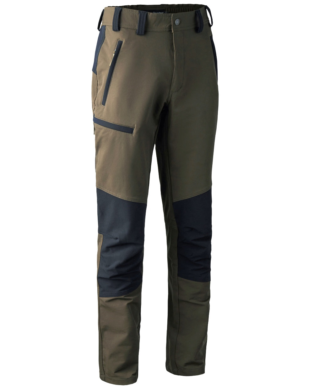 Black Fallen Leaf coloured Deerhunter Strike Full Stretch Trousers on white background