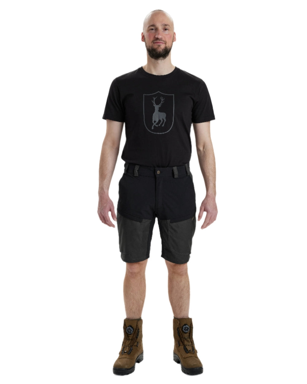 Black Ink coloured Deerhunter Strike Shorts on white background