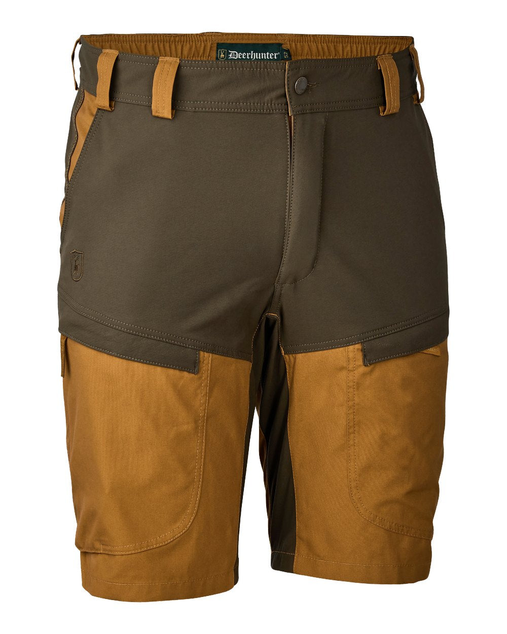 Bronze coloured Deerhunter Strike Shorts on white background