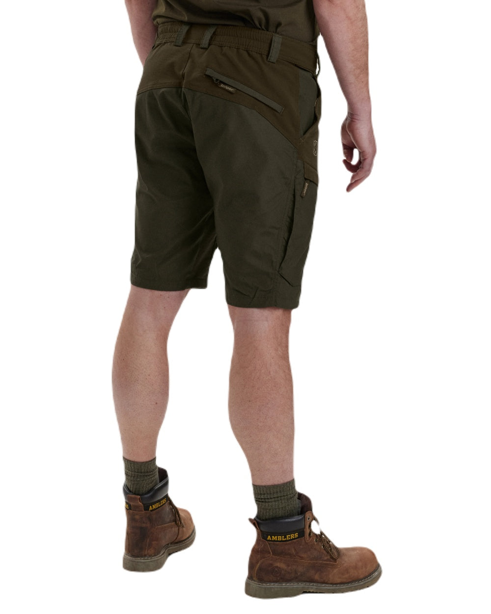 Deep Green coloured Deerhunter Strike Shorts on white background