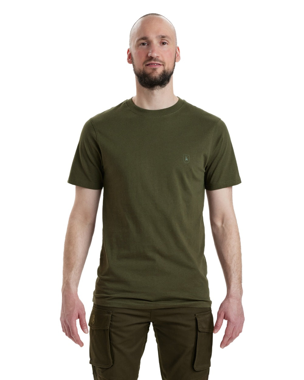 Green Brown Leaf coloured Deerhunter T-Shirts 2-Pack on white background