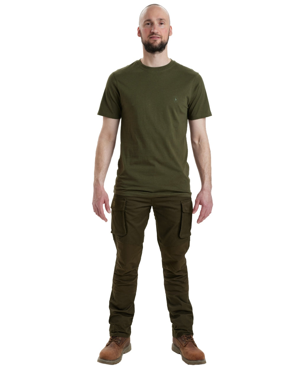 Green Brown Leaf coloured Deerhunter T-Shirts 2-Pack on white background
