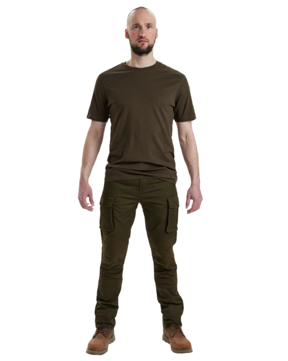 Green Brown Leaf coloured Deerhunter T-Shirts 2-Pack on white background