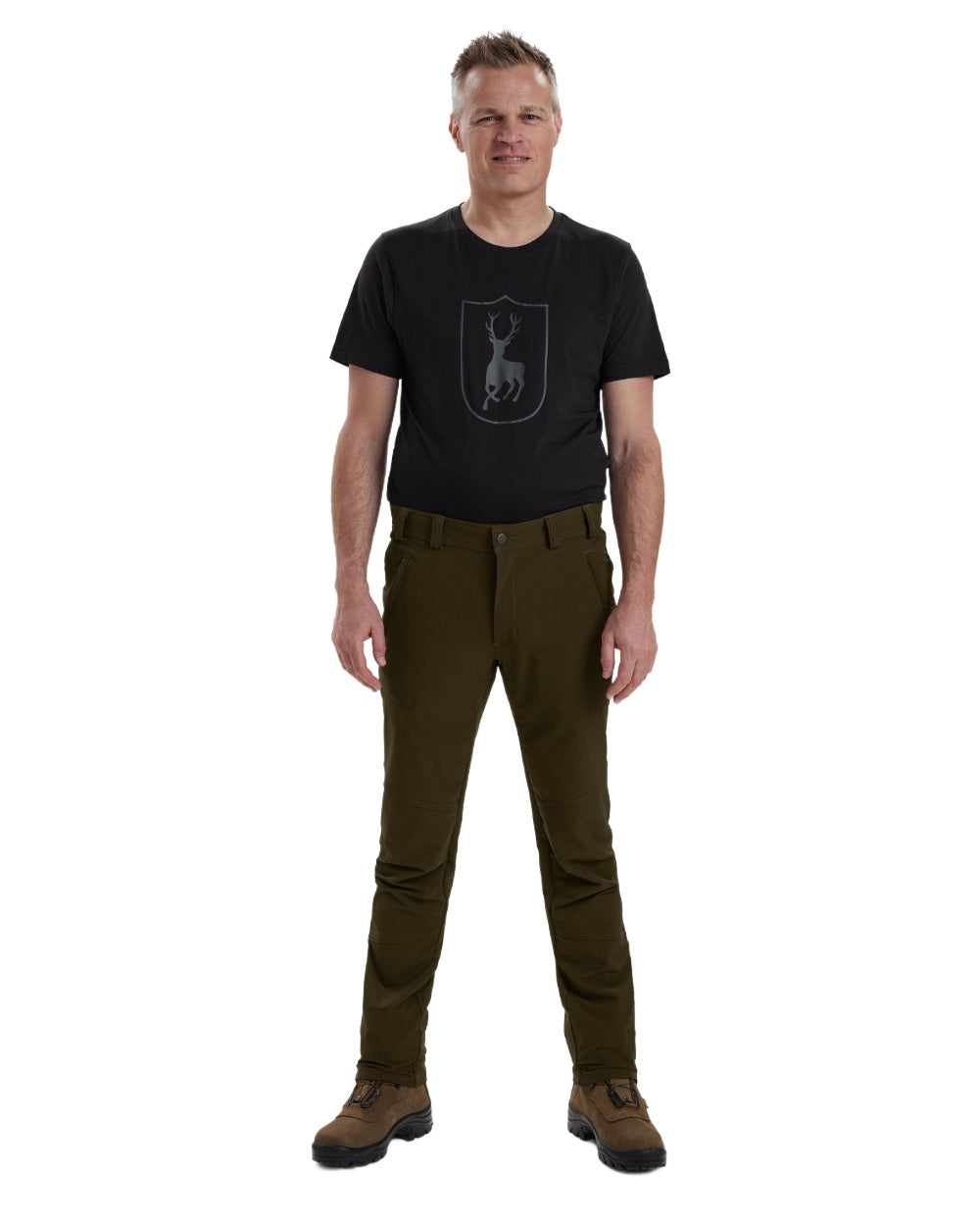 Fallen Leaf coloured Deerhunter Strike Full Stretch Trousers on white background