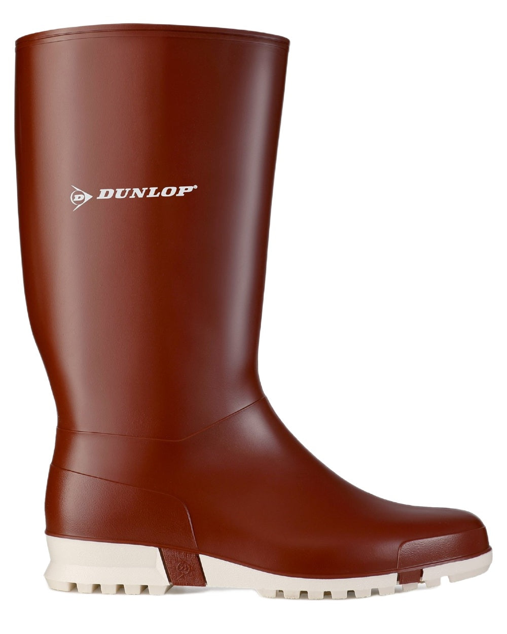 Burgundy White coloured Dunlop Childrens Sport Wellingtons on white background