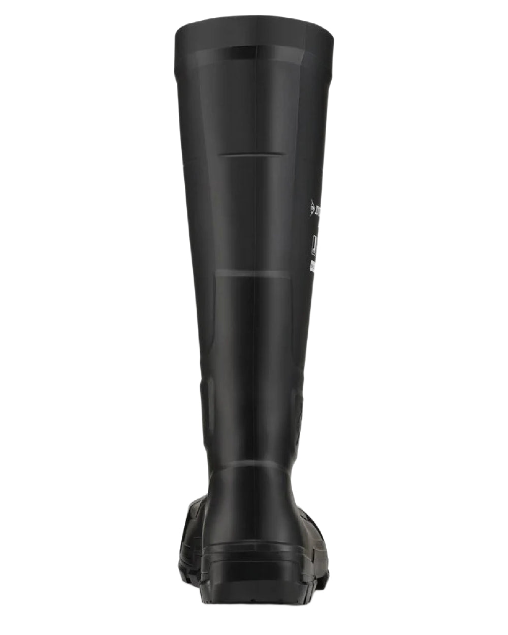 Black Coloured Dunlop JobGuard Full Safety Wellingtons on white background