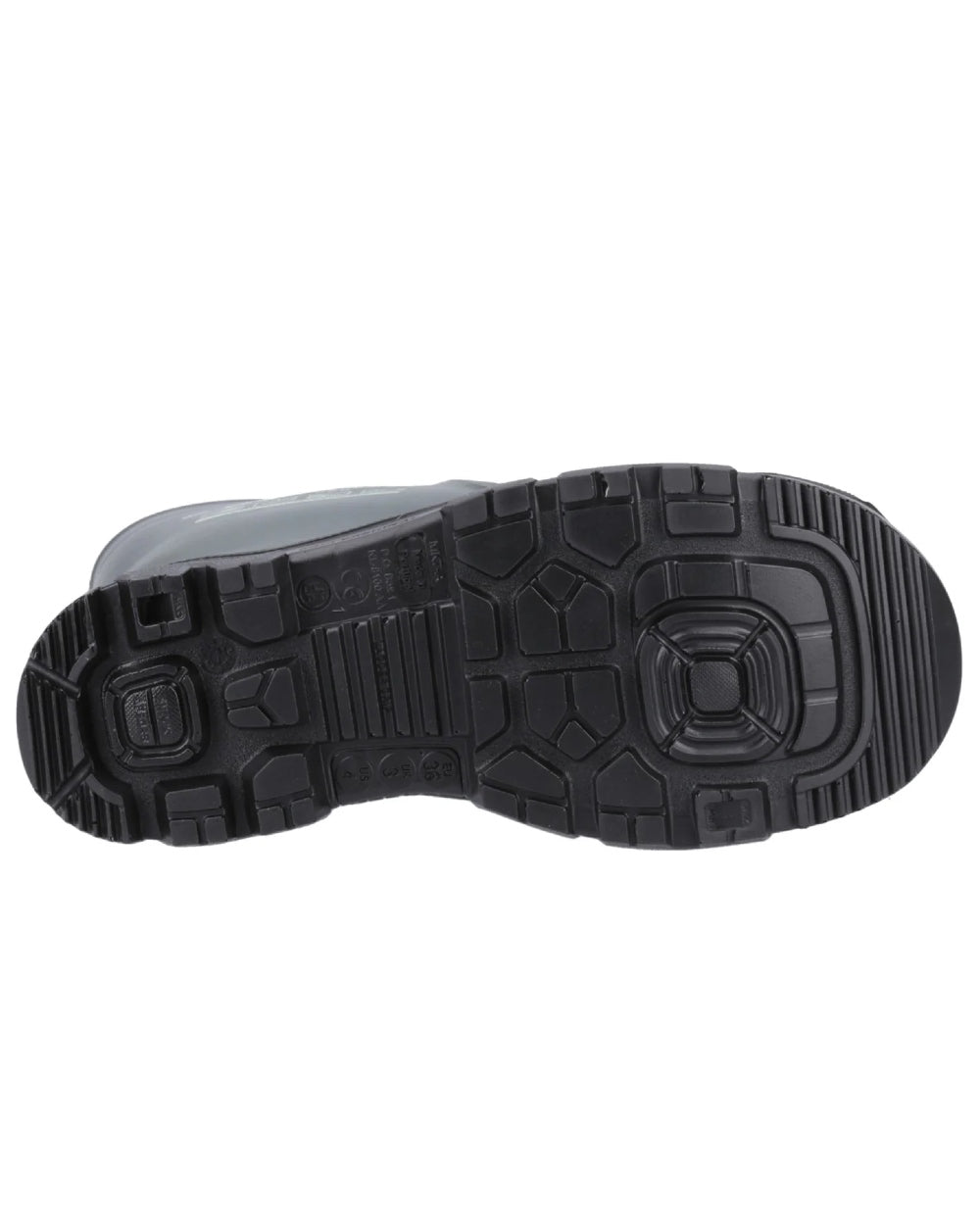 Green coloured Dunlop TerraPro Full Safety Wellingtons on white background