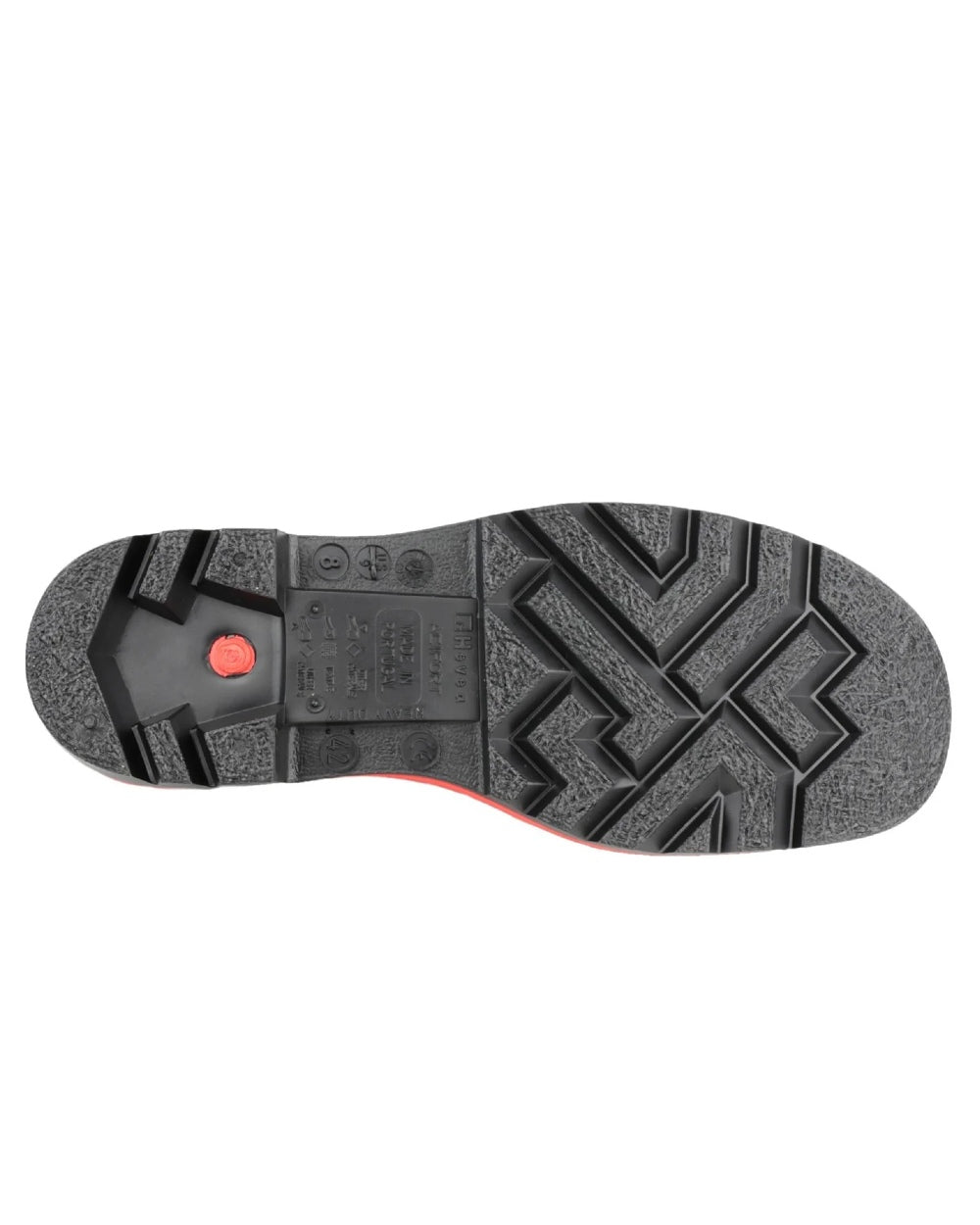 Black coloured Dunlop Acifort Heavy Duty Full Safety Wellingtons on white background