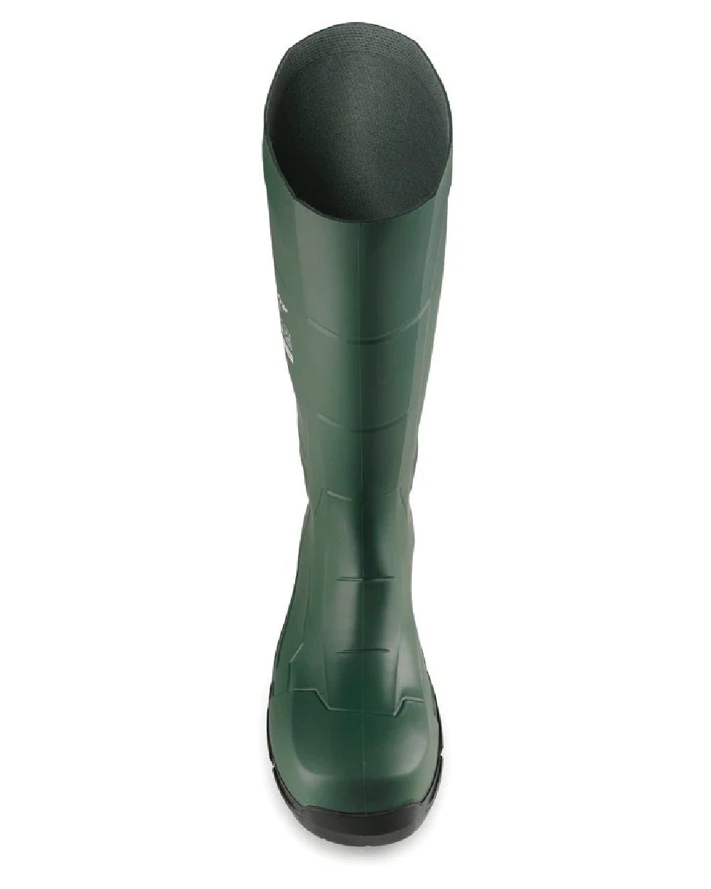 Heritage Green coloured Dunlop JobGuard Wellingtons on white background