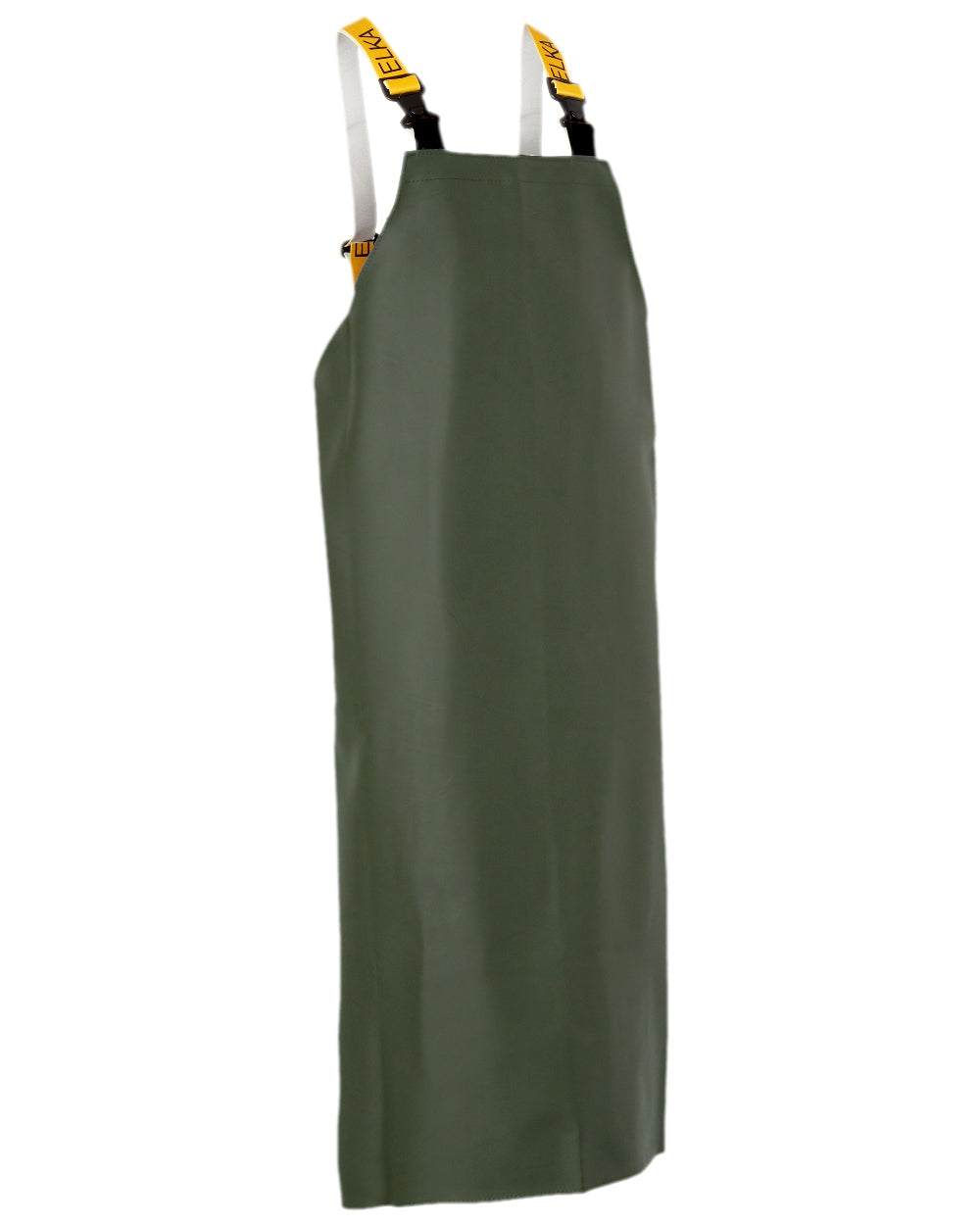 Olive Coloured Elka Apron With Braces on white background
