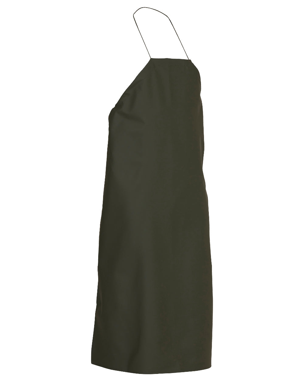 Olive Coloured Elka Apron With string on white background