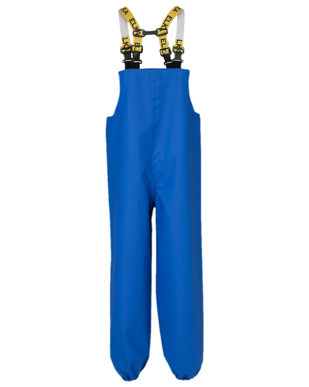 Royal Blue Coloured Elka Mens Bib & Braces With Knee Pockets on white background