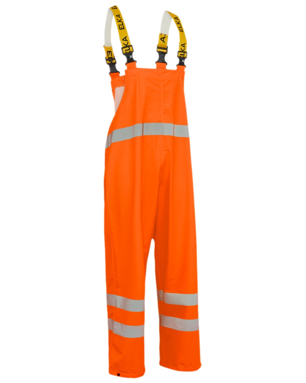 Fluorescent Orange Coloured Elka Mens Dry Zone Visible Bib & Braces on white background
