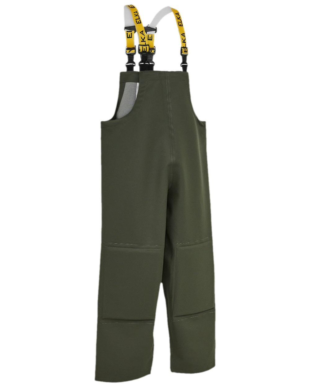 Olive Coloured Elka Mens Overalls With Knee Reinforcement on white background