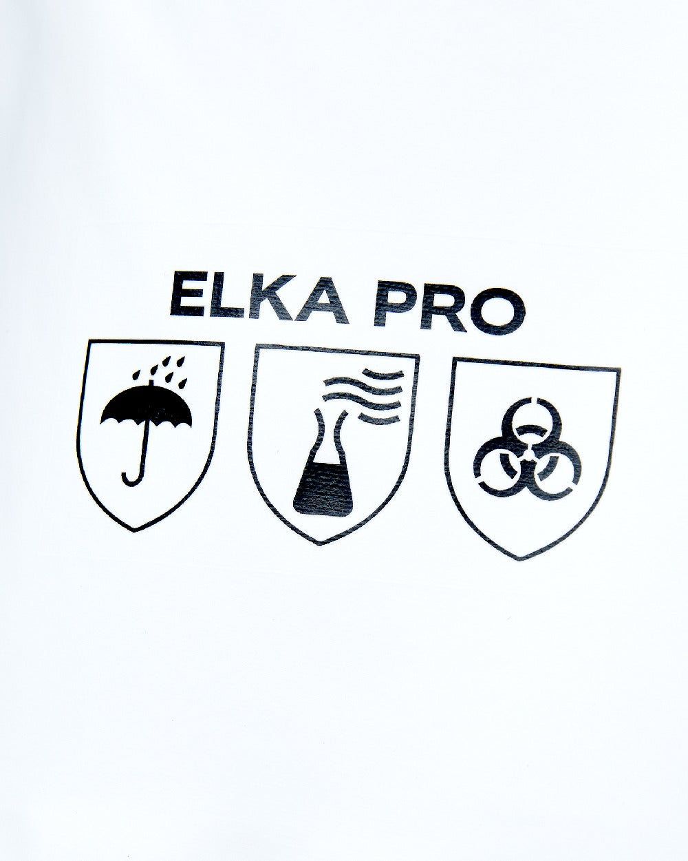 White Coloured Elka Mens Pro Waterproof Jacket on white background