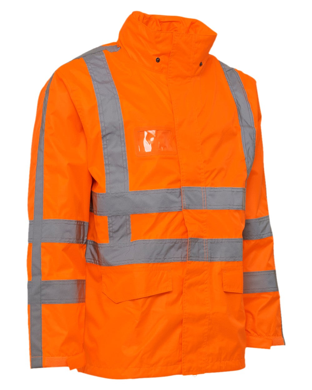 Fluorescent Orange Coloured Elka Mens Visible Xtreme Rain Jacket on white background