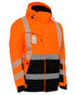 Fluorescent Orange Black Coloured Elka Mens Visible Xtreme Stretch Winter Jacket on white background