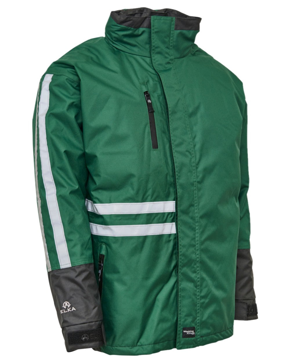 Green Black Coloured Elka Mens Working Xtreme 2-In-1 Jacket on white background