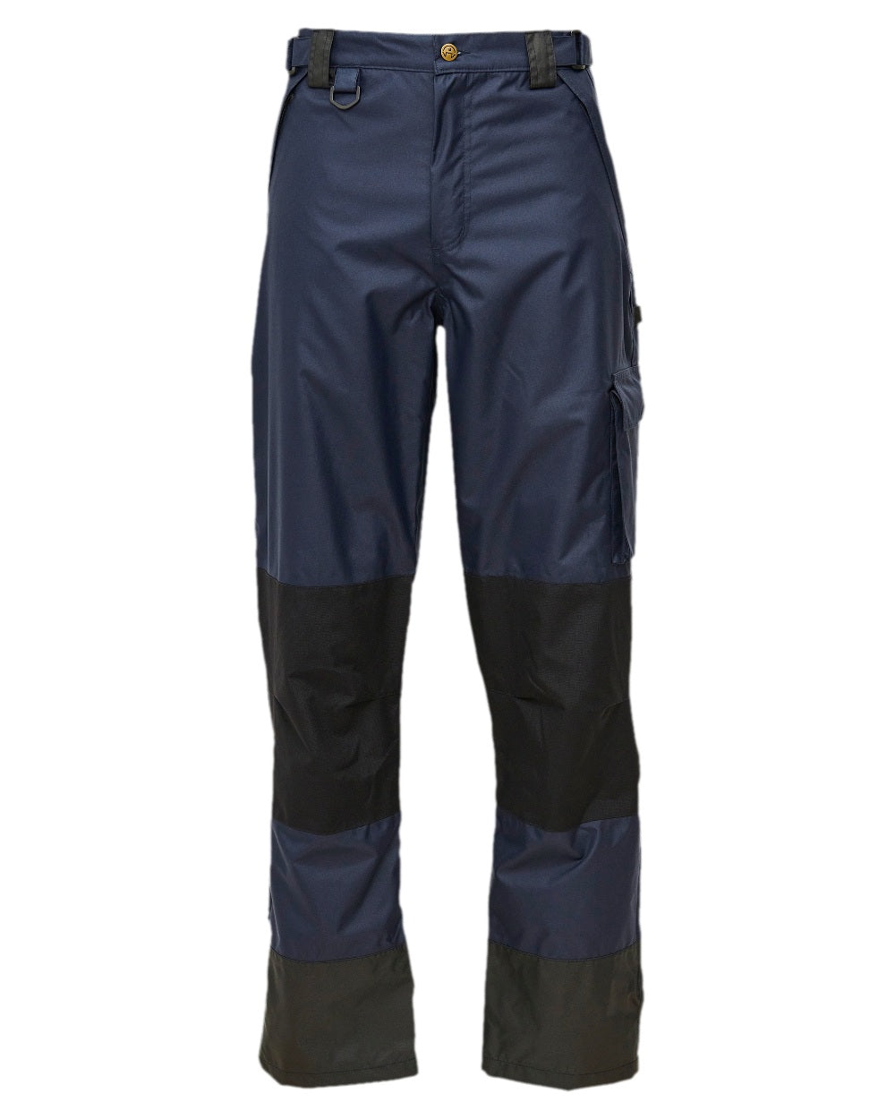 Navy Black Coloured Elka Mens Working Xtreme Oxford Trousers on white background