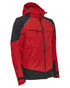 Red Black Coloured Elka Mens Working Xtreme Softshell Jacket With Detachable Sleeves on white background