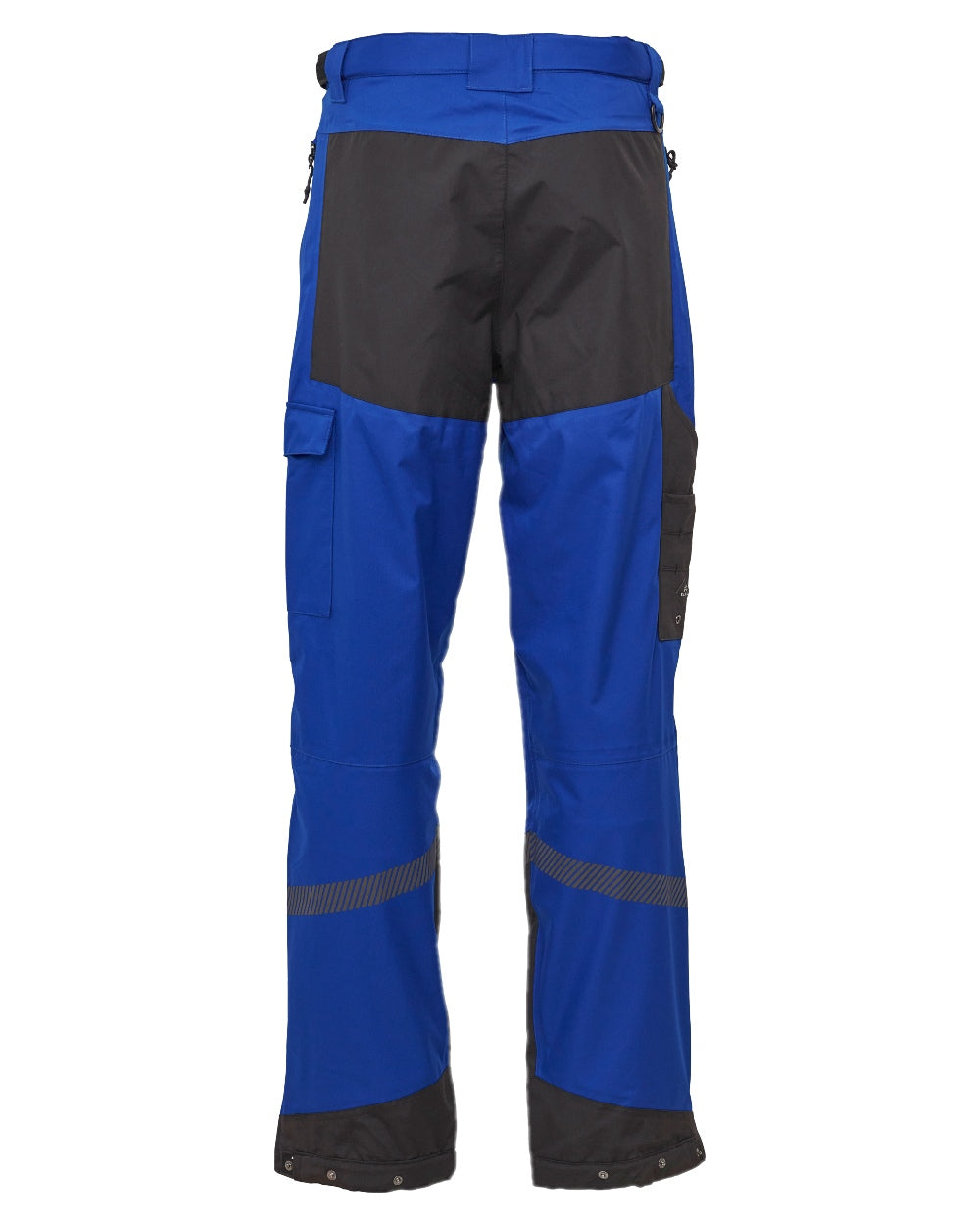 Royal Blue Black Coloured Elka Mens Working Xtreme Stretch Waist Trousers on white background