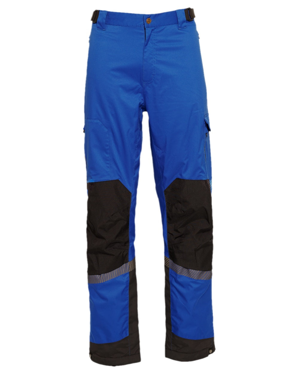 Royal Blue Black Coloured Elka Mens Working Xtreme Stretch Trousers Pants on white background